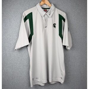 Vintage Nike Team Michigan State Spartans Polo Collared swoosh Shirt Men's Large